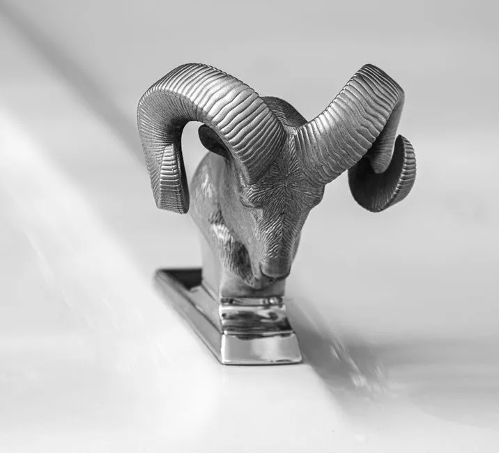 Biểu tượng đầu cừu với cặp sừng cong của cung Bạch Dương